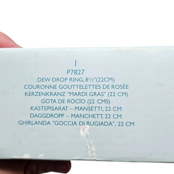 Partylite Dewdrop Candle Ring Wreath 8.5 Winter Holiday Decor In Box Beaded - Picture 4 of 4